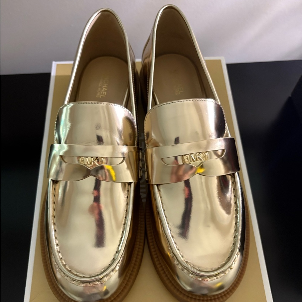 Michael Kors Metallic Gold Loafers